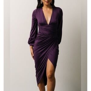 Elegant Purple Wrap Dress